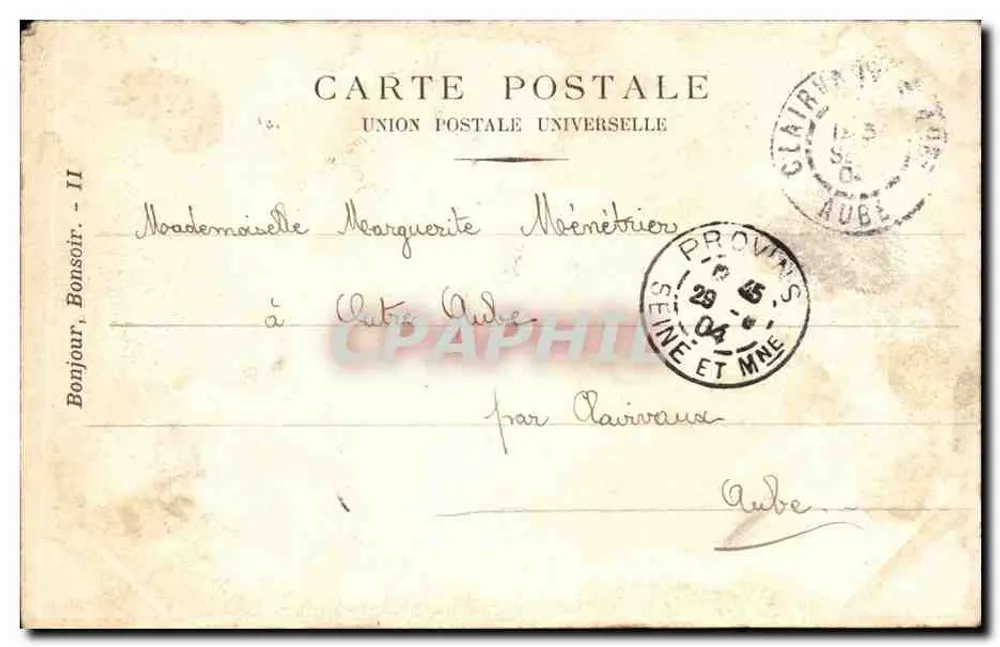 Schnecke — Erinnerung — Universal Postal Union, Nr. II - Rückseite