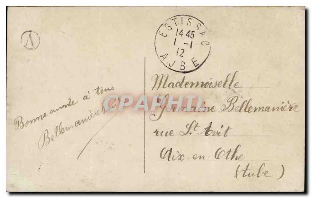 Mädchen mit Rosen — vor einem großen Uhrengehäuse — Verlag A. 3519-1 - Rückseite