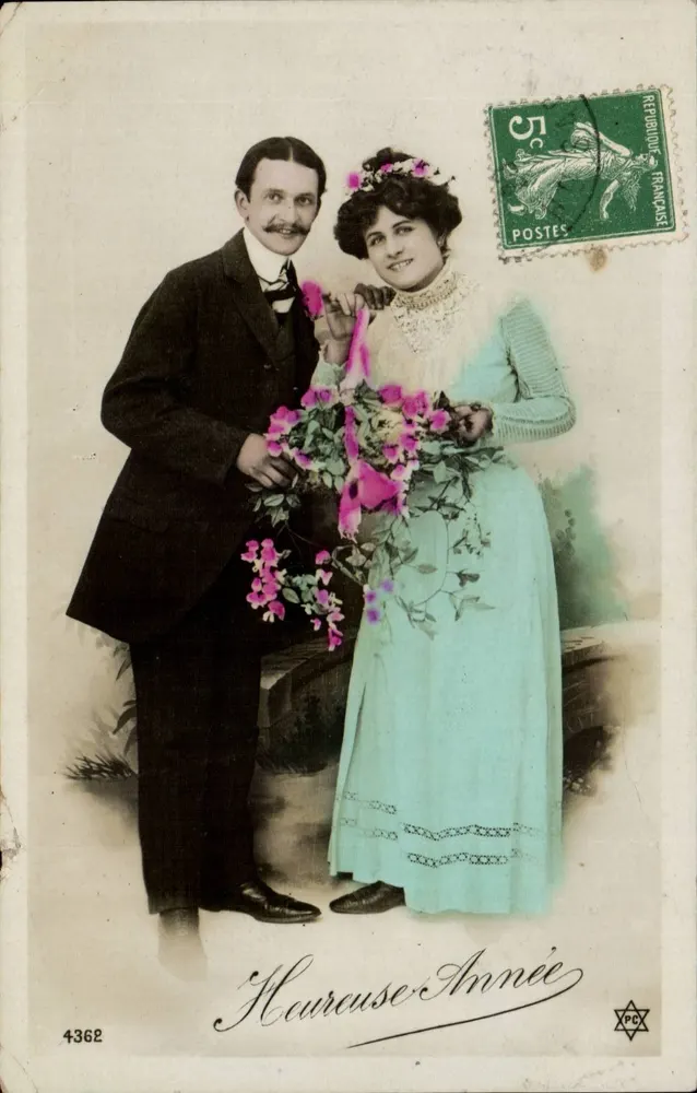 Paar in Hochzeitskleidung — 4362 — Haureuse Année - Vorderseite