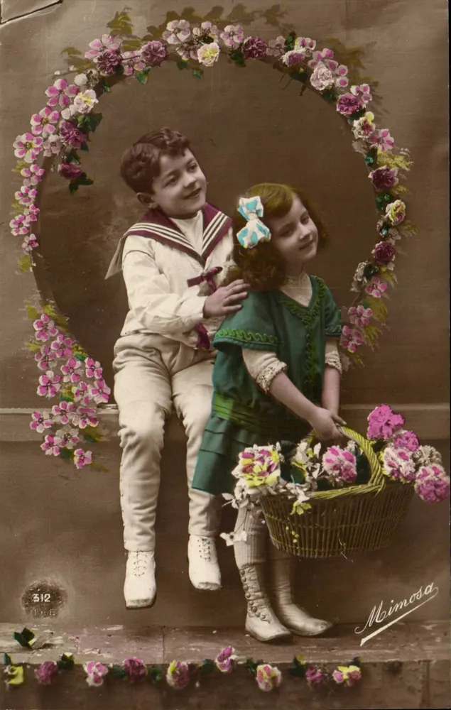 Kinder vor einem Blumengestell — Maimoda, n° 512 - Vorderseite