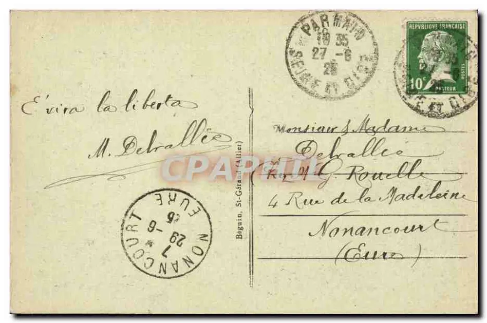 Der Gipfel des Puy de Sancy (1886 m. Höhe) — pittoreske Auvergne — Verlag Leduc, Nr. 3265 - Rückseite