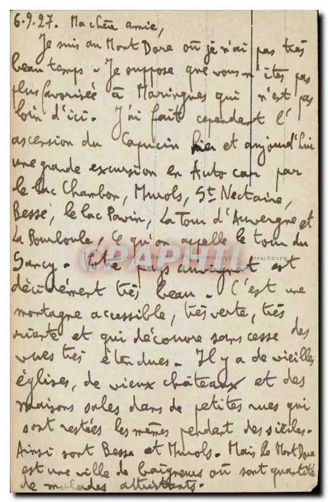 Le Mont-Dore - O Capucino e a Vale — P. Dieudonné, Hotel de l'Oize - Verso