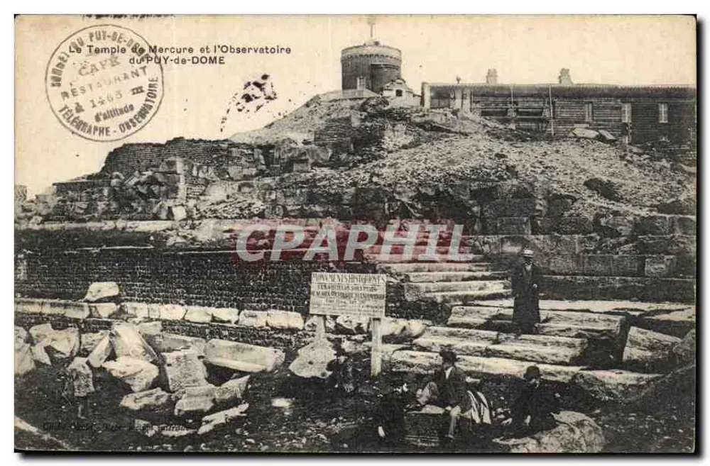 Tempel Merkur und Observatorium Puy-de-Dôme — Panoramablick — Verlag: G. Daudin, Puy-de-Dôme - Vorderseite