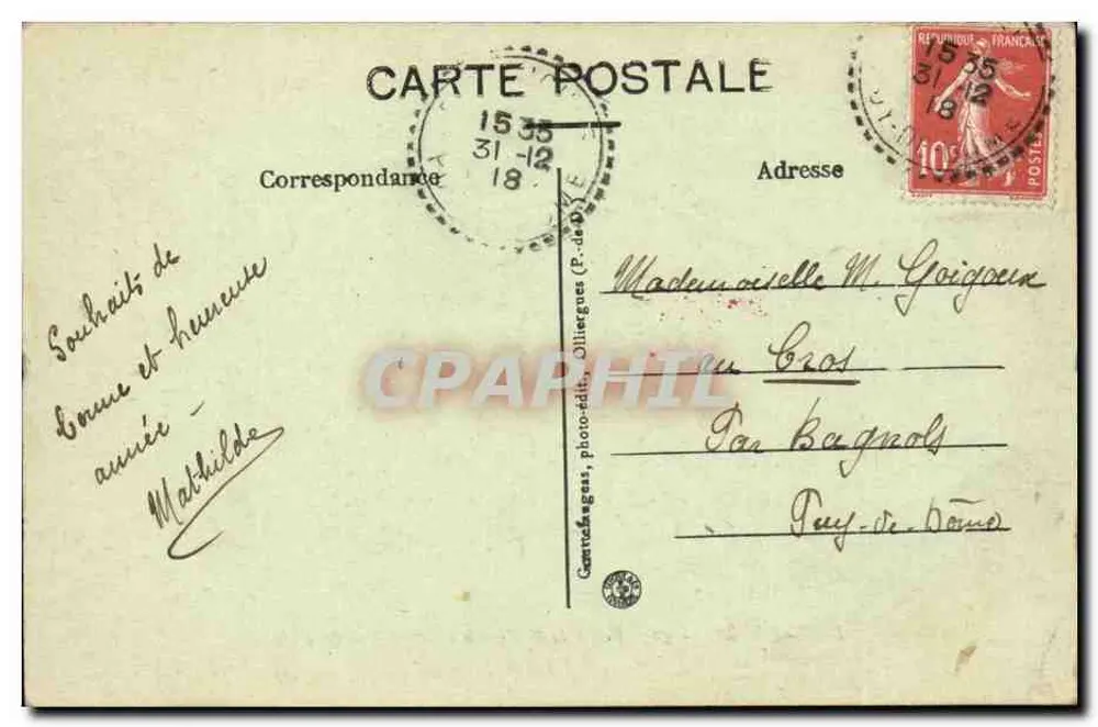 Valle della Dore a Giroux — L'Auvergne — 313 — G. d'O. - Verso