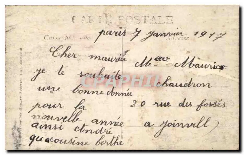 Bambino con ramo di vischio — 'Buon Anno' — editore A. LIP, n° 2522 - Verso