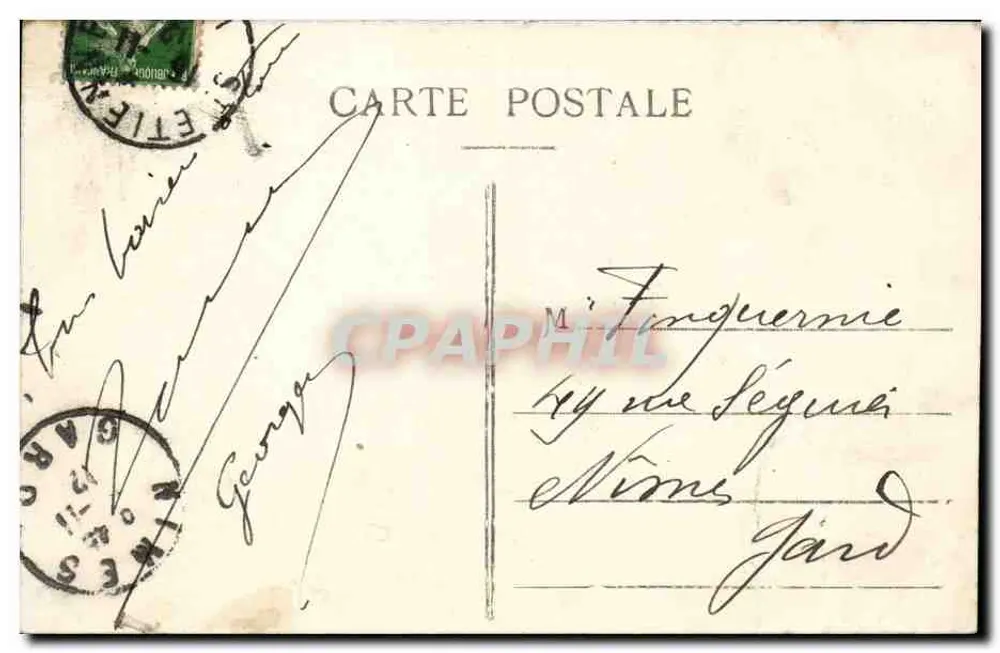Saint-Étienne — Prefeitura e Praça Marengo — editor anônimo, n° 30 - Verso
