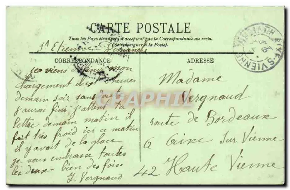 SAINT-ÉTIENNE — Die Präfektur und Panorama über die Place Marengo — LL. - Rückseite
