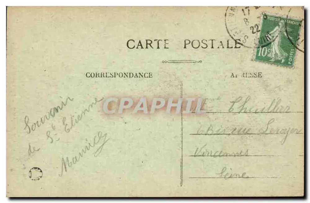 Saint-Étienne — Igreja de Nossa Senhora — Edit. M.M. n°226 - Verso