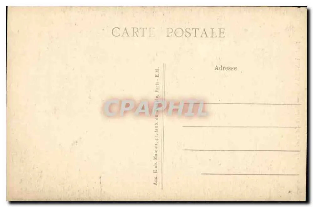 Vincennes — Entrada do Forte E.M. — Editor E.M., n° 1047 - Verso