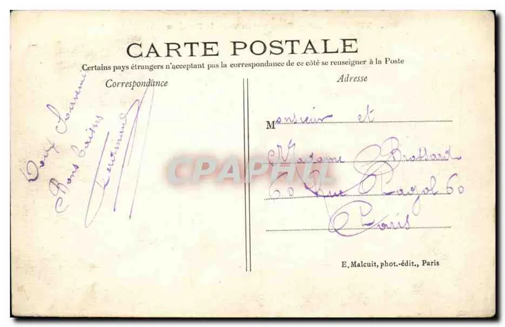 Vincennes — Panorama em direção ao Donjon — E.M. - Verso