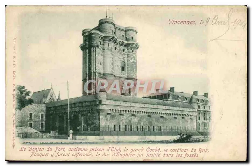 O Donjon do Forte em Vincennes — antiga prisão de Estado — editor B. S.A.D. Erba - Frente