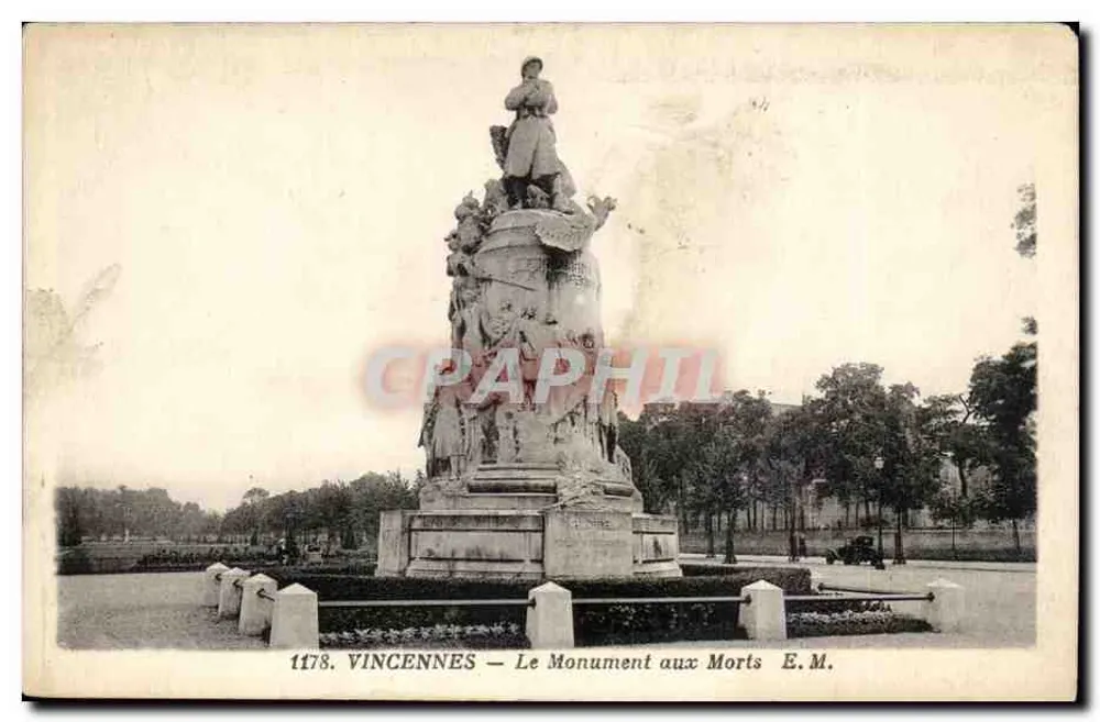 Vincennes — O Monumento aos Mortos — E.M. n°1178 - Frente