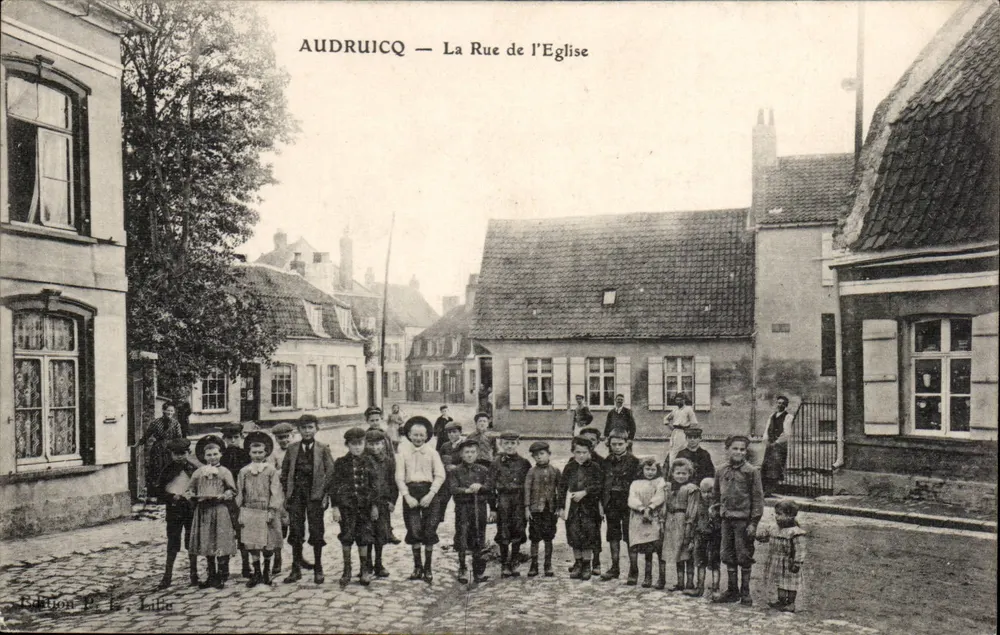 Audruicq — La Rue de l'Église — Uitgave P. Le Lulie - Voorkant