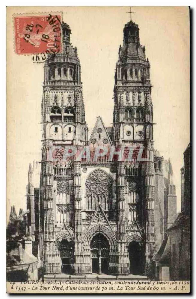 Tours (A.-et-L.) — Catedral de Saint-Gatien — A.P. - Frente