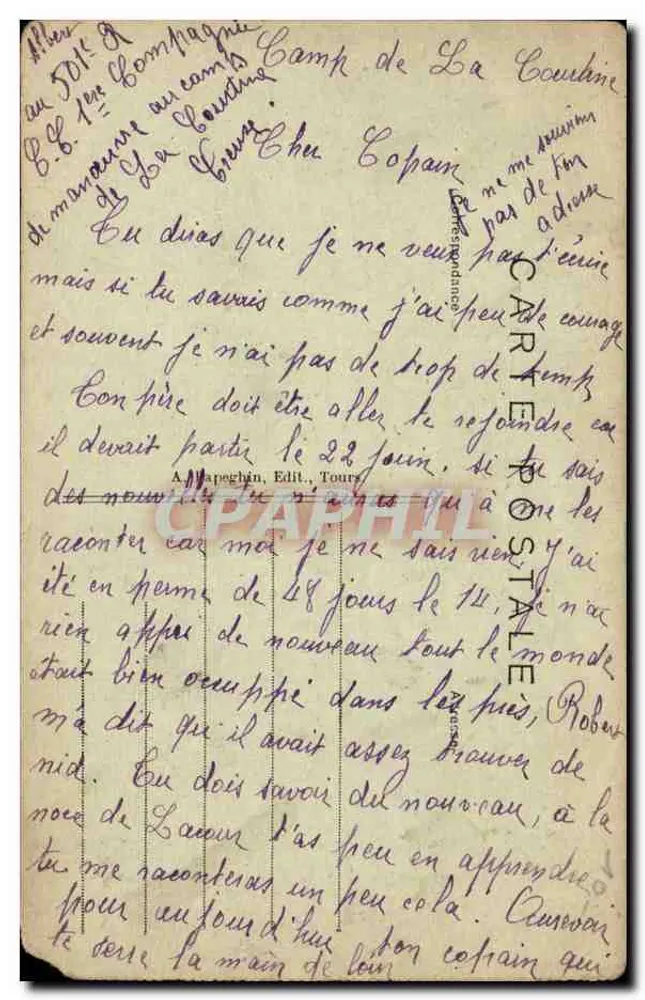 Tours (Indre-et-Loire) — Hotel Gouin (séculos XV e XVI) — A.P. - Verso