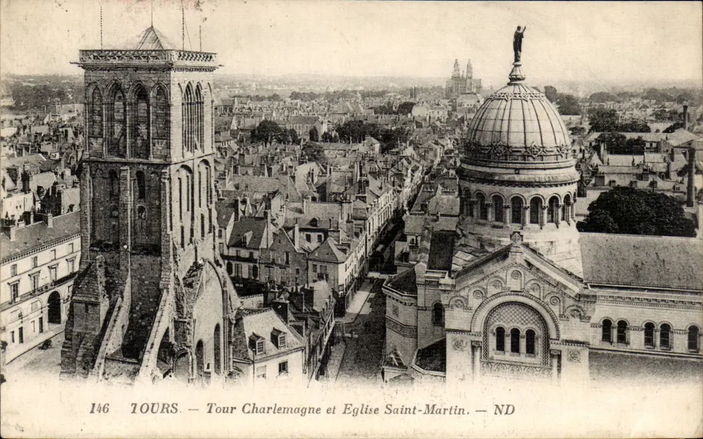Tours — Turm Charlemagne und Kirche Saint-Martin — ND - Vorderseite