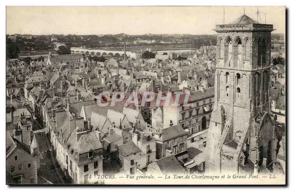 Tours — Allgemeine Ansicht — Die Charlemagne-Turm und der Große Brücke — LL - Vorderseite