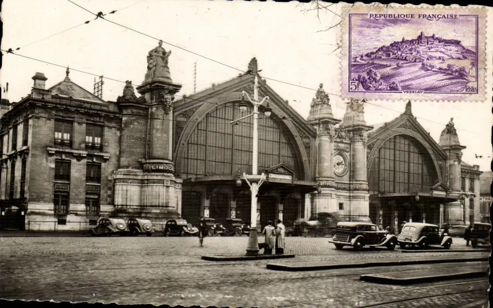 Estação de Limoges — vista da entrada principal — Edições La Giroche, n°15 - Frente