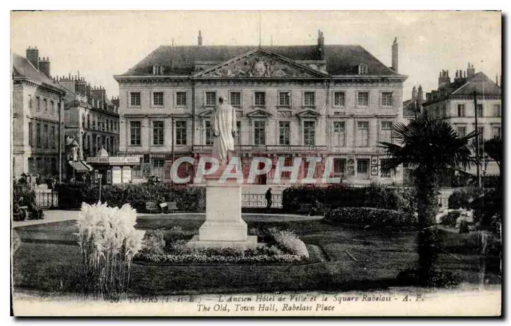 Tours (Loire-et-Cher) — Das alte Rathaus und der Platz Rabelais - A. Papegbin - Vorderseite