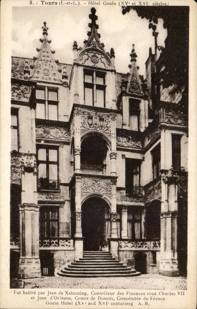 Tours (Loire-et-Loire) - Hotel Gouin (séculos XV e XVI) — editor A. B. - Frente