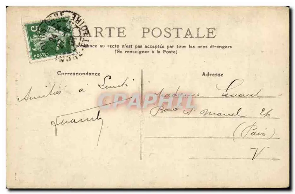 Tours — Hotel Gouin — M.T. I.L. - Verso
