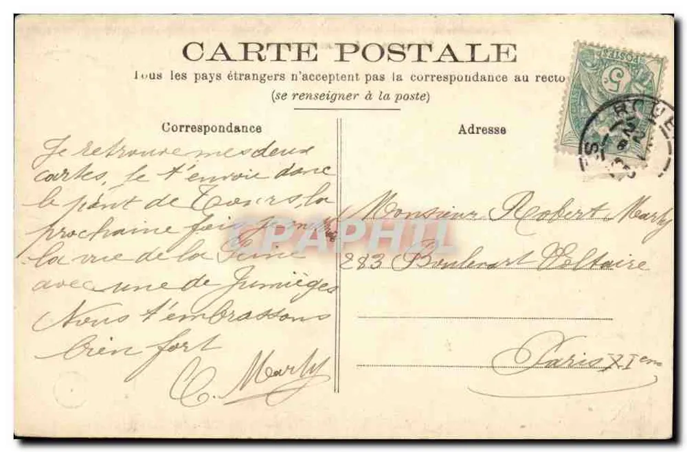 Tours — O ponte de pedra — Editor Pessier, n°23 - Verso