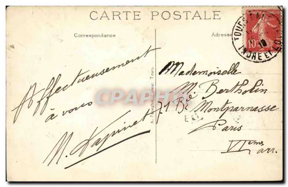 Tours (Loire) — Panoramablick auf die Loire — A.P. n°219 - Rückseite