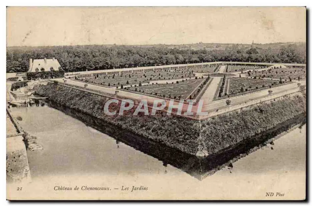Castelo de Chenonceaux — Os Jardins — ND Phot - Frente