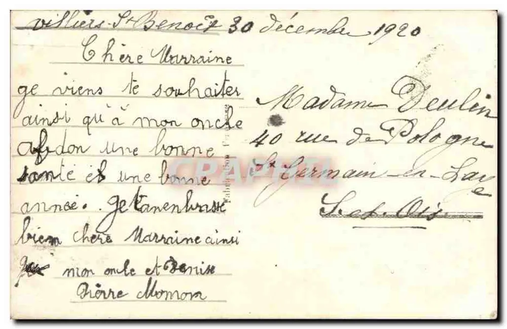 Kind im grünen Kleid — Blumendekoration — Verlag Benoît, Nr. 2237 - Rückseite