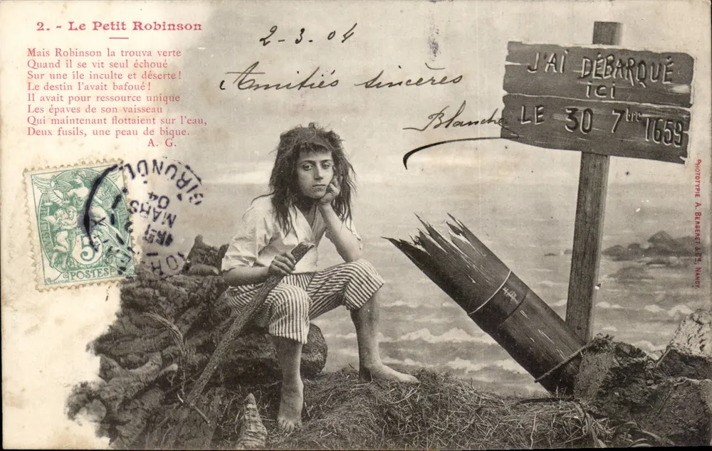 Der kleine Robinson — Schiffbruch-Szene — Phototypie A. Berenet, Les Nanty - Vorderseite