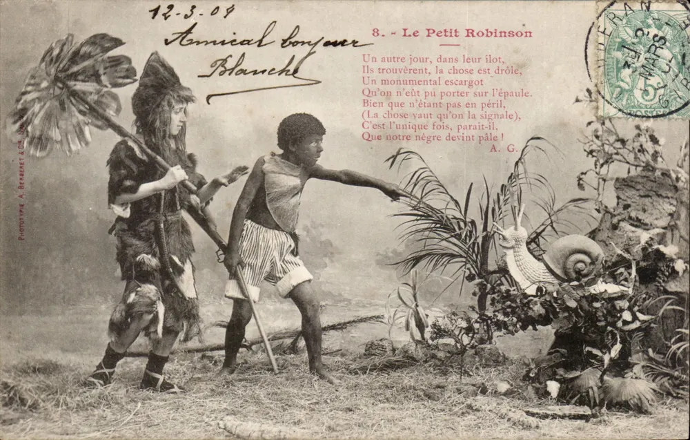 Der kleine Robinson — Szene mit Schnecke — Phototype A. BERNET & Cie - Vorderseite