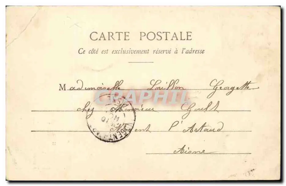 Scène de pluie — bergère et berger sous un arbre — Phototype A. Basset & Cie, Nancy - Rückseite
