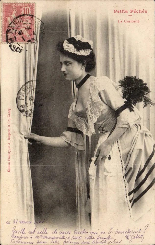Junge Frau in Seidenkleid — Kuriosität — Édition Phototype A. Bergeret et Cie, Nancy - Vorderseite