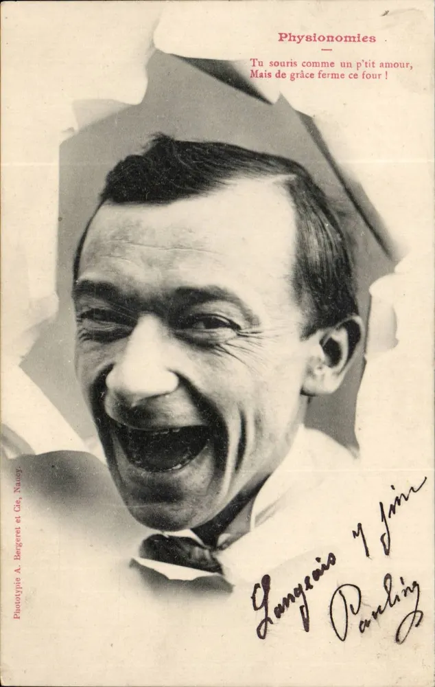 Lächelnder Mann — Physionomien — Phototypie A. Bergeret et Cie, Nauvy - Vorderseite