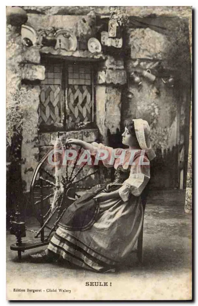 Mulher na metairie — cena interior — Edition Bergeret, Cliché Walery - Frente
