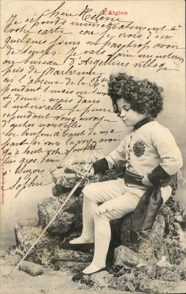 Kind im Militärkostüm — Der Eber — Phototypie C. Bonguet et Cie, Leucate - Vorderseite