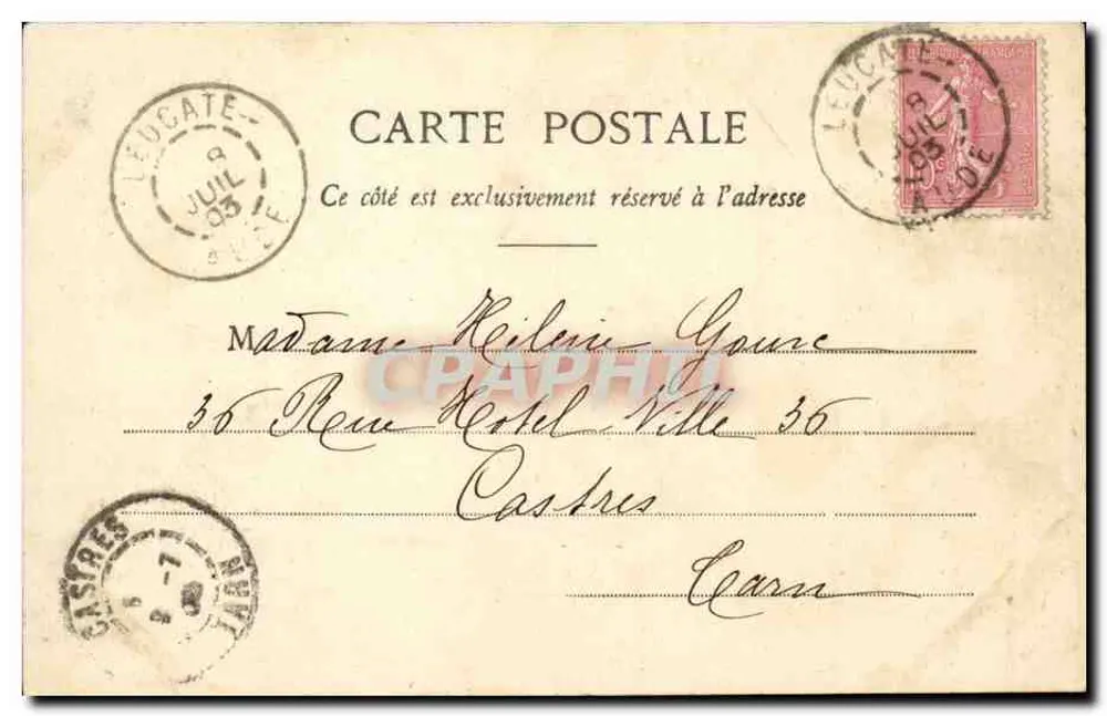 Kind im Militärkostüm — Der Eber — Phototypie C. Bonguet et Cie, Leucate - Rückseite