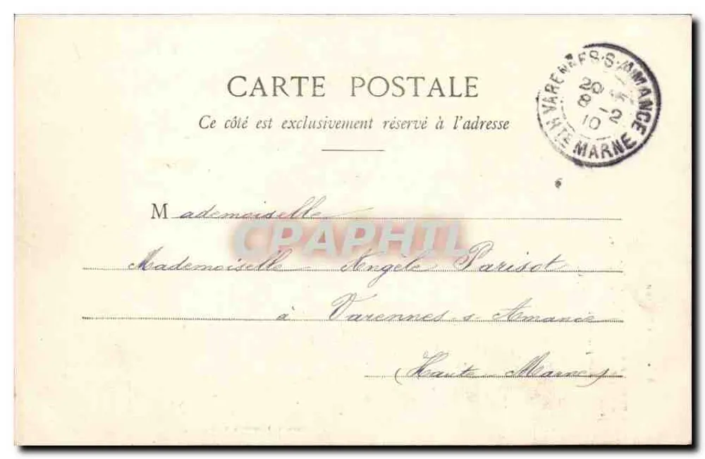 Jagd — Frau mit Hirsch und Gewehr — Phototype A. Berneant & Cie, Nancy - Rückseite