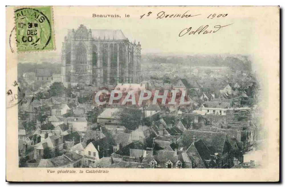 Beauvais — Vista geral, a Catedral — Impressora JORDAN - Frente