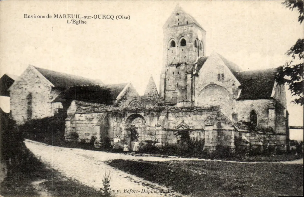 Mareuil-sur-Ouercq (Oise) — A Igreja — Imp. Béfort-Dupuis, La Ferté-Alais - Frente