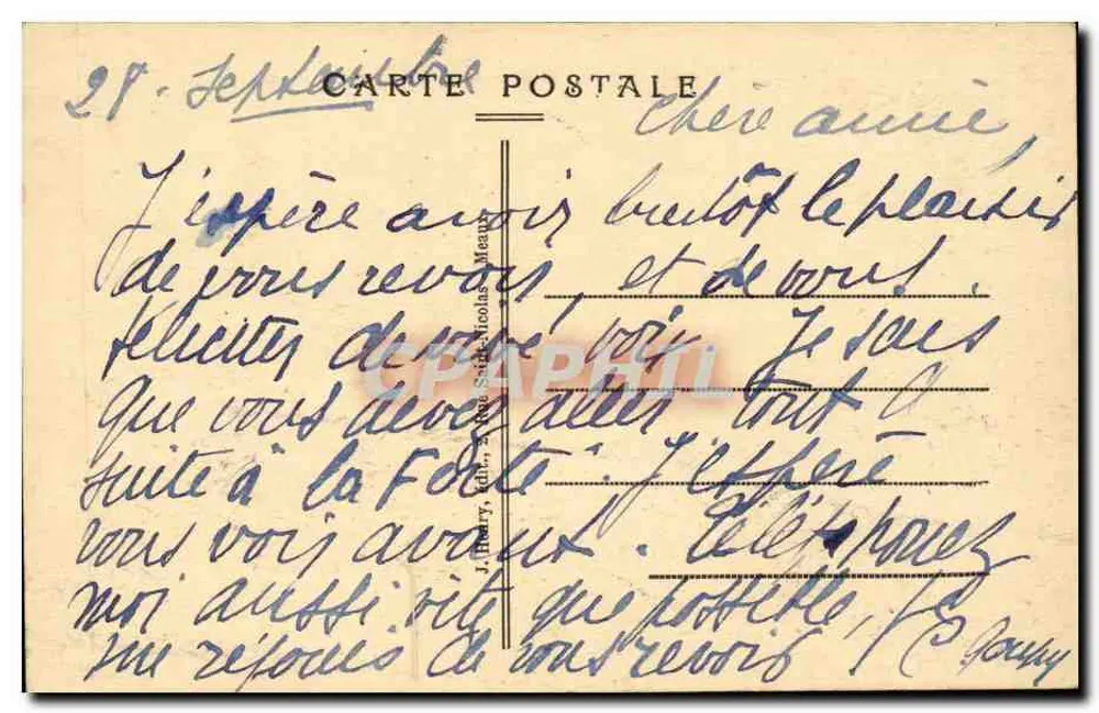 Rosoy-en-Multien (Oise) — O Pavilhão do Castelo — editor J. Henry, série 887 - Verso