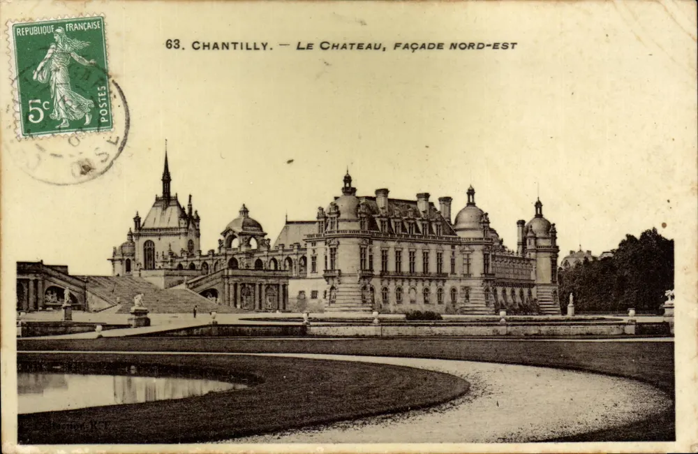Chantilly — Zamek, fasada południowo-wschodnia — wydawca R.T. Colonne - Awers