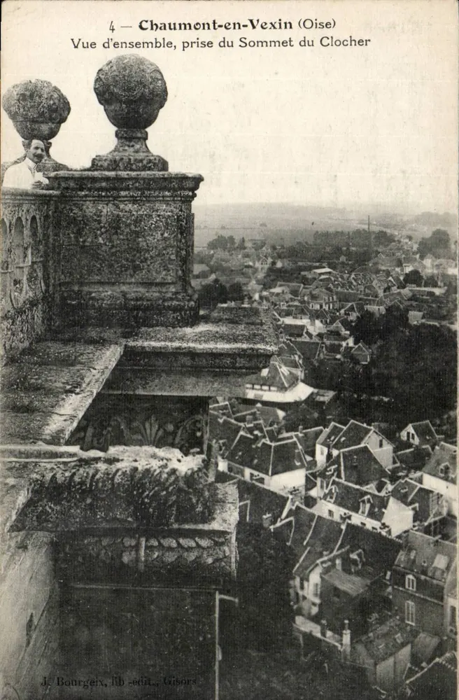 Chaumont-en-Vexin (Oise) — Gesamtaufnahme vom Gipfel der Kirchturmspitze — J. Bourgeix, Verlag, Gisors - Vorderseite