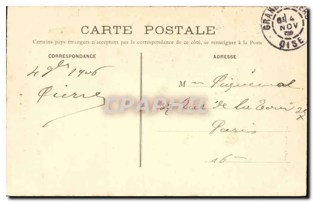 Grandvilliers — Portret van Generaal Saget — Gratinon, Repfoud, interieur - Achterkant