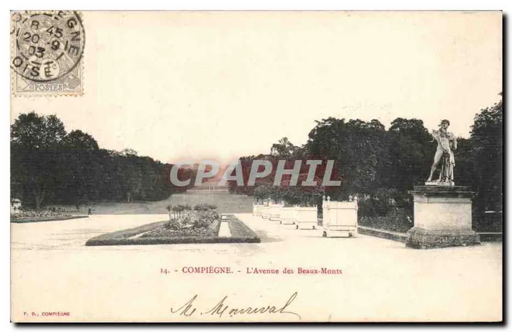 Compiègne - A Avenida dos Montes Bonitos — editor F. O., Compiegne, n°14 - Frente