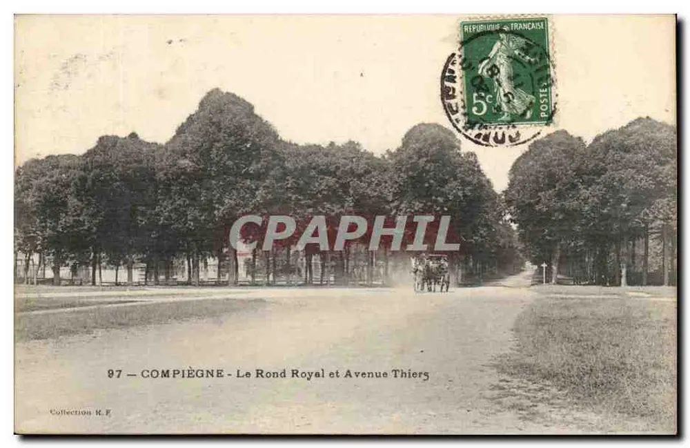 Compiègne - El Rond Royal y Calle Thiers — Colección R.F. — n°97 - Anverso
