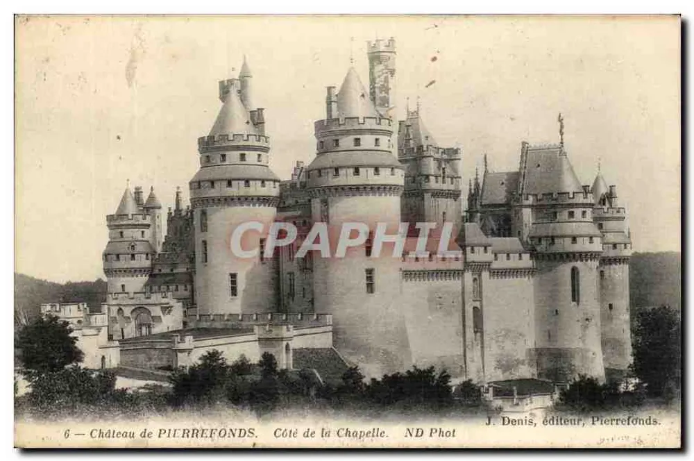 Castelo de PIERREFONDS — Lado da Capela — J. Denis, editor, Pierrefonds - Frente