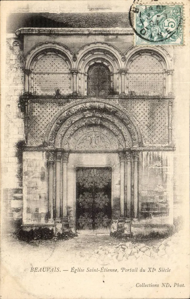 Beauvais — Kirche Saint-Étienne, Portal des 11. Jahrhunderts — Collections ND. Phot. - Vorderseite
