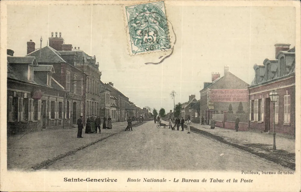 Sainte-Geneviève — Nationale Straße — Tabakamt und Postamt — Poilleux, Tabakamt - Vorderseite