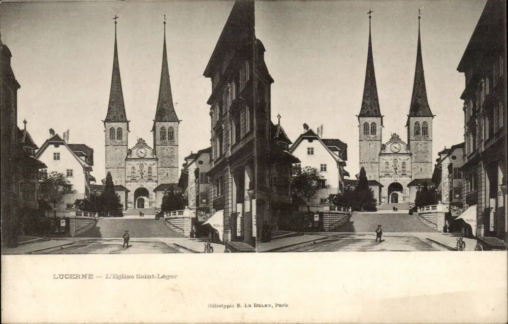 Lucerna — A Igreja de São Léger — Héliotypie E. La Dalkey, Paris - Frente